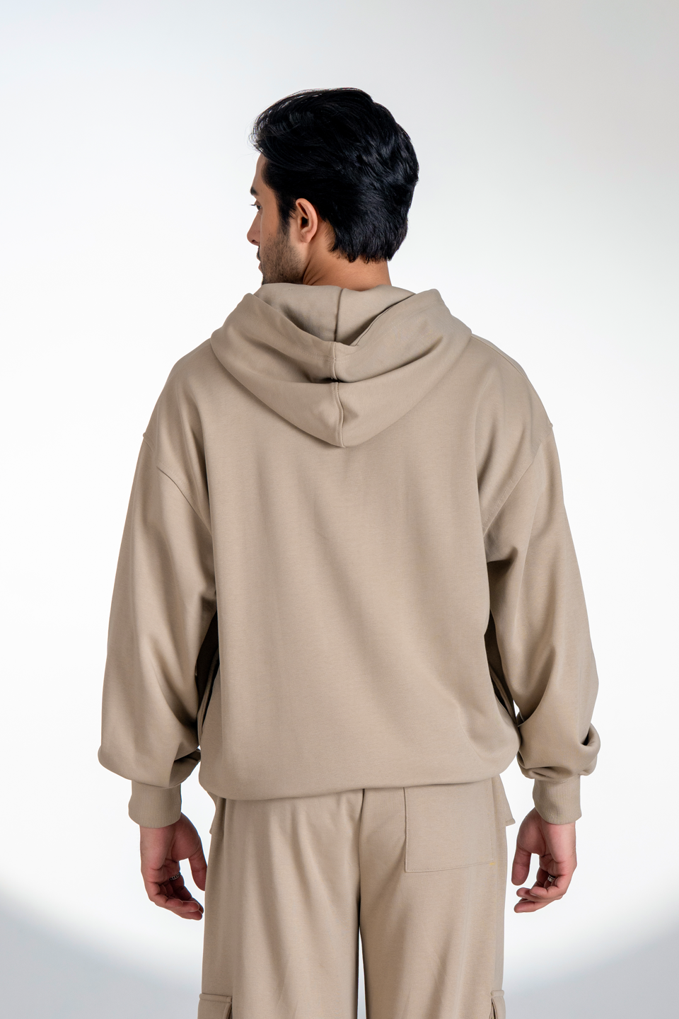 French Terry Zipper Hoodie (Beige)