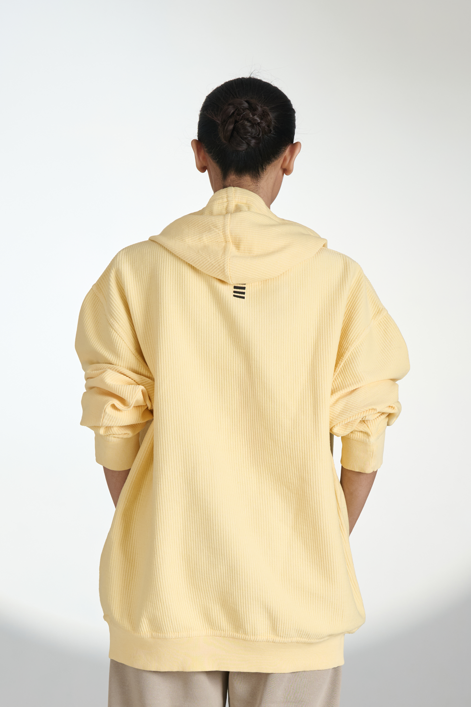 Corduroy Pull Over Hoodie (Yellow)