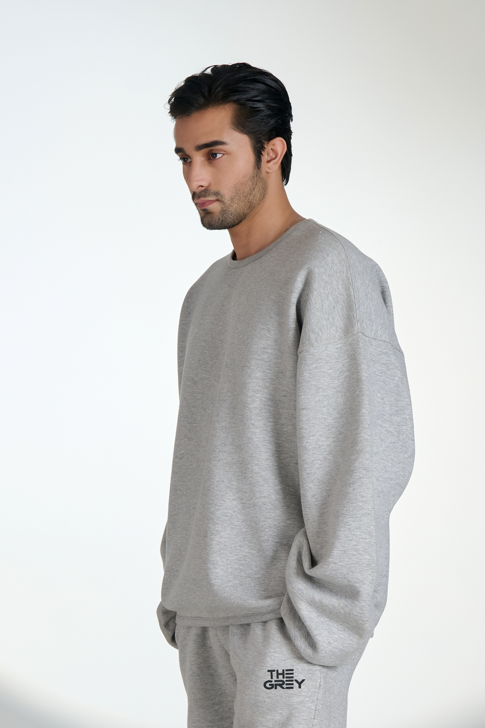 Fleece Relaxed Fit Drawstring Sweatpants (Heather Gray)