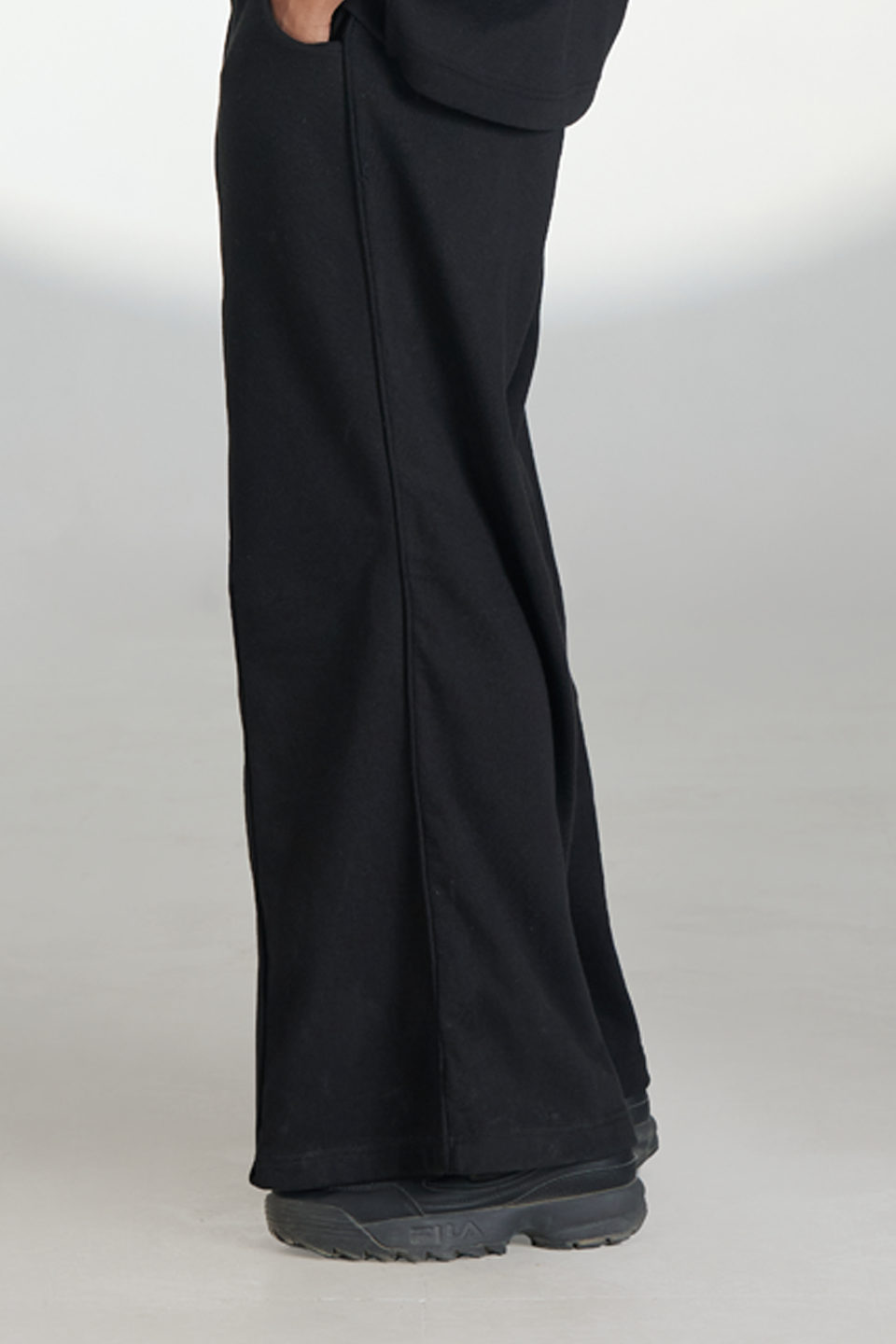Interlock Wide Leg Trousers (Black)