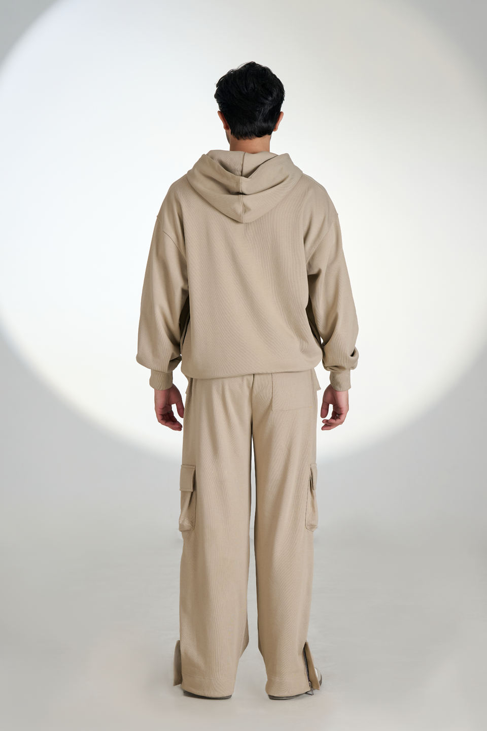 Corduroy Pull Over Hoodie (Beige)
