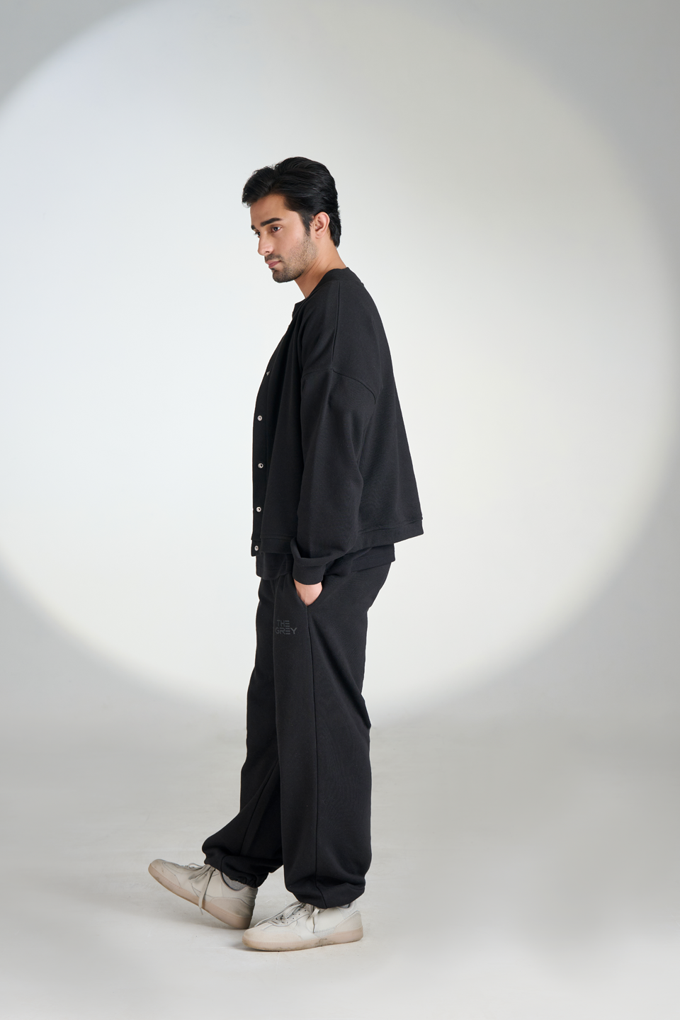 French Terry Drawstring Sweatpants (Black)