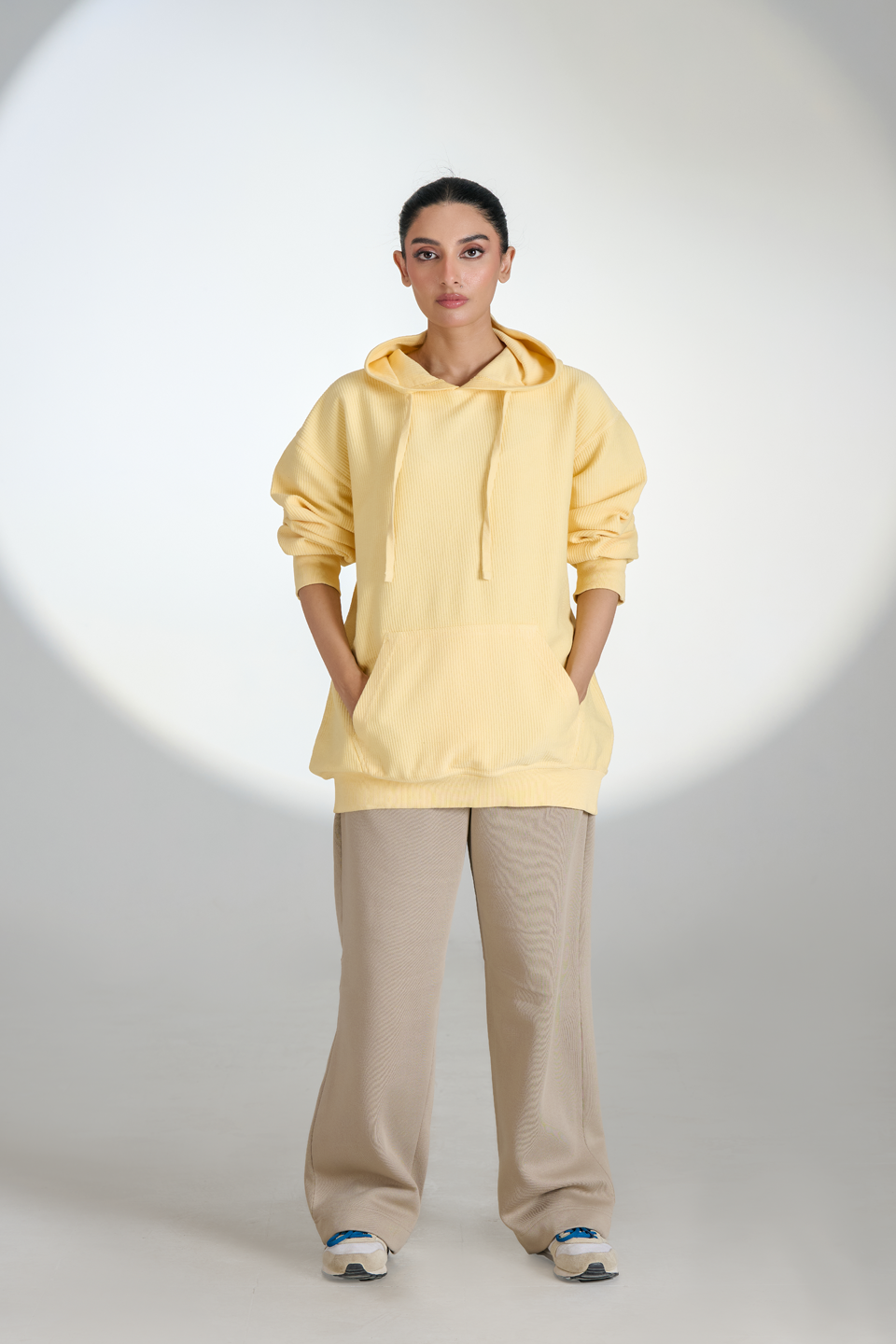 Corduroy Pull Over Hoodie (Yellow)