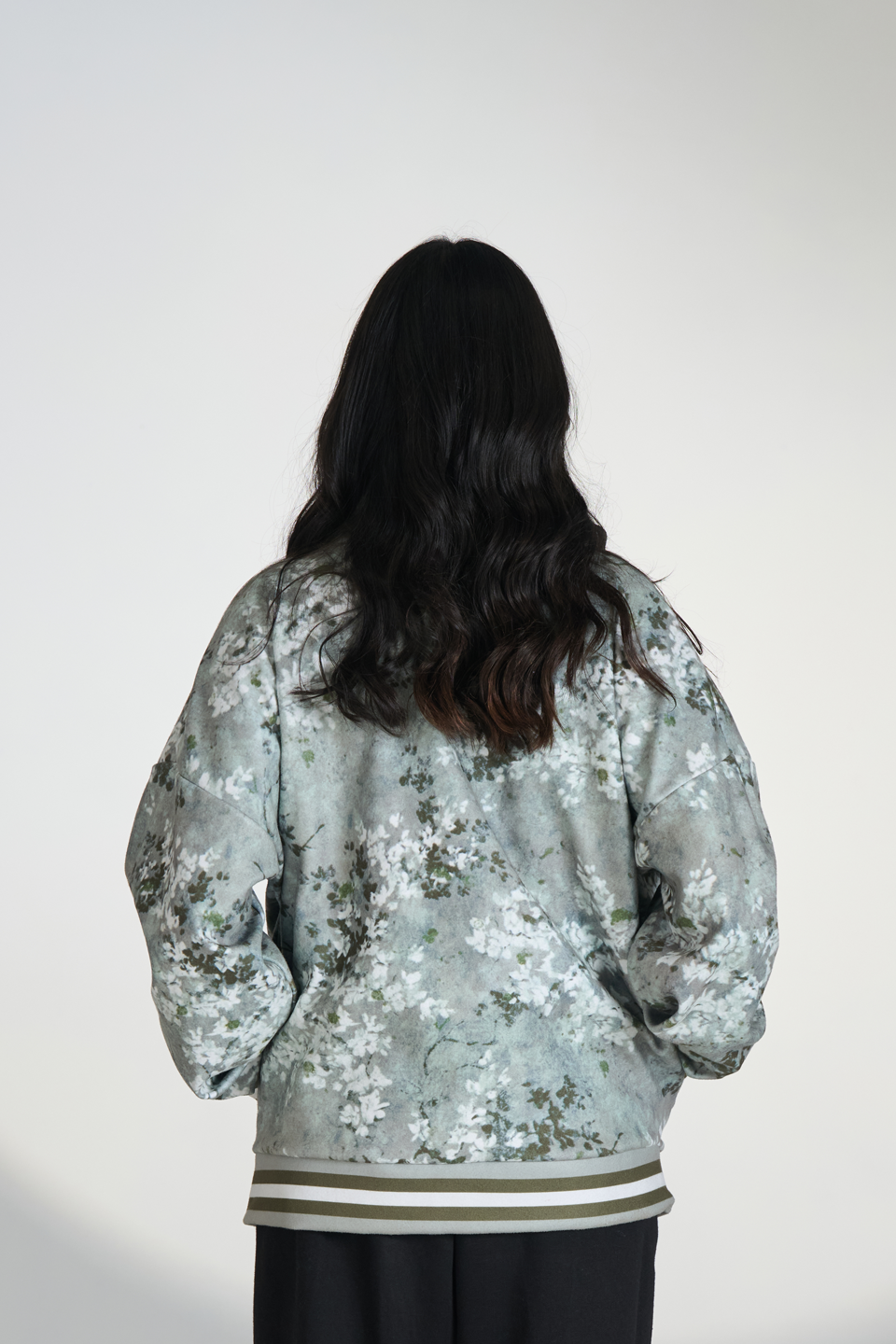 Polar Fleece Digital Print High Neck Zipper (Foliage)