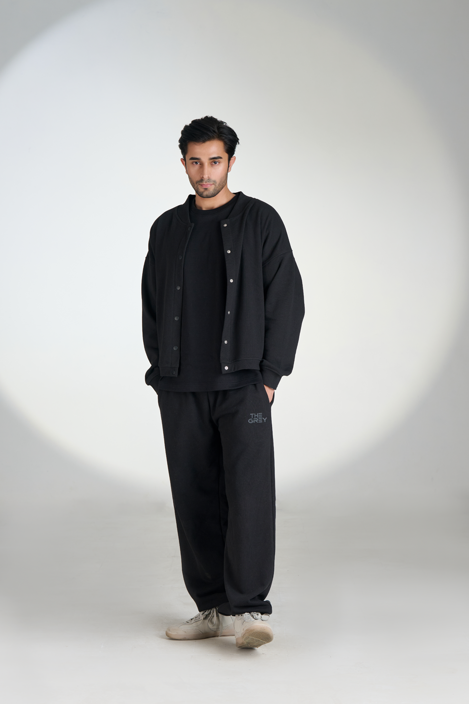 French Terry Drawstring Sweatpants (Black)