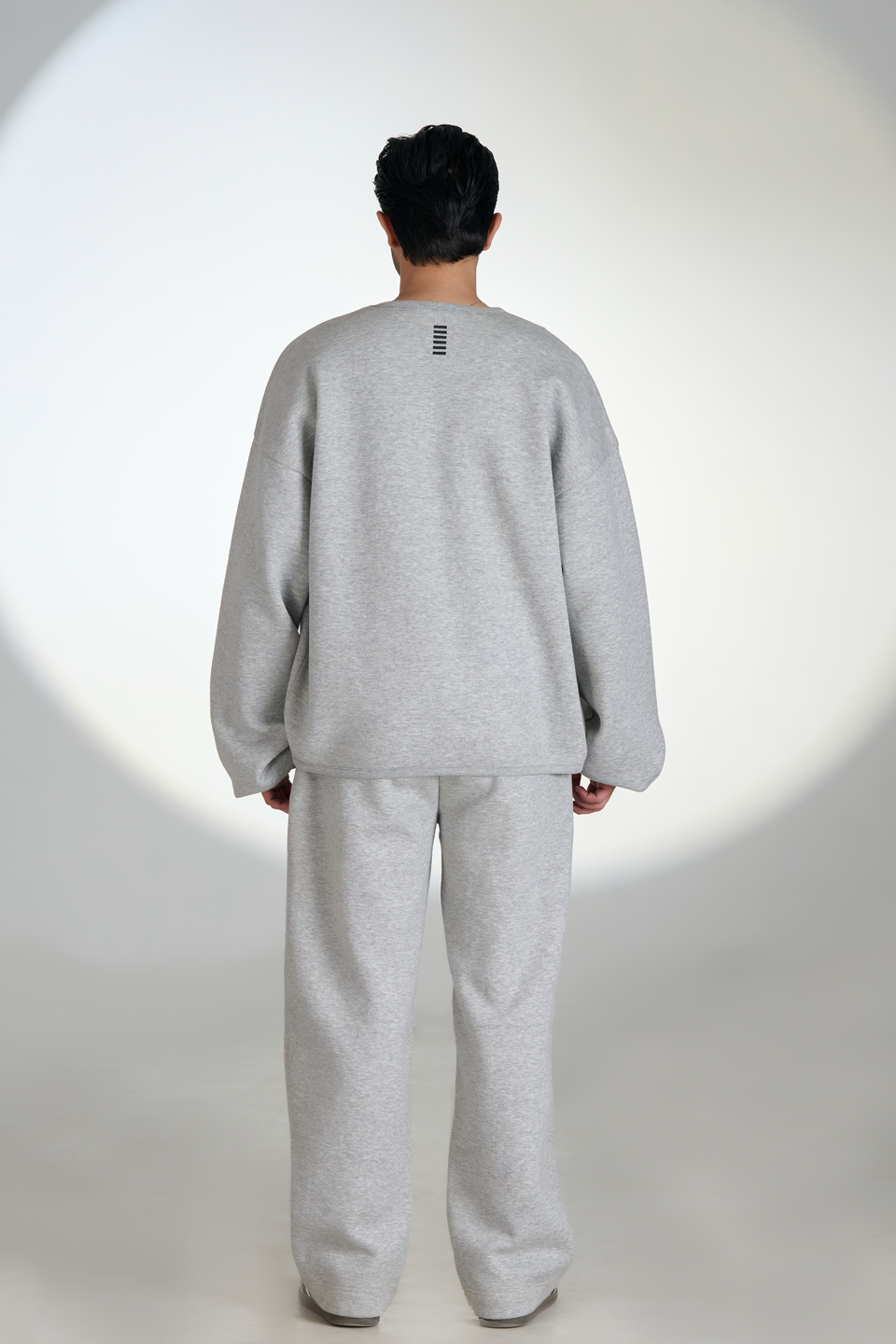 Fleece Crew Neck Exaggerated Sleeves Sweatshirt (Heather Gray)