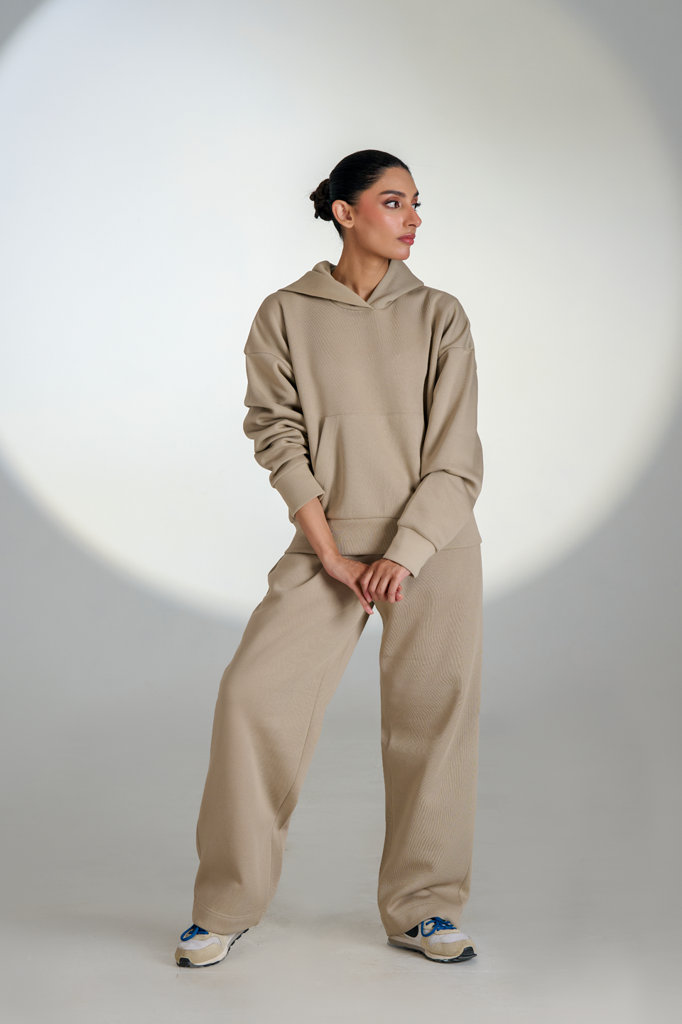 Fleece Pullover Hoodie (Beige)