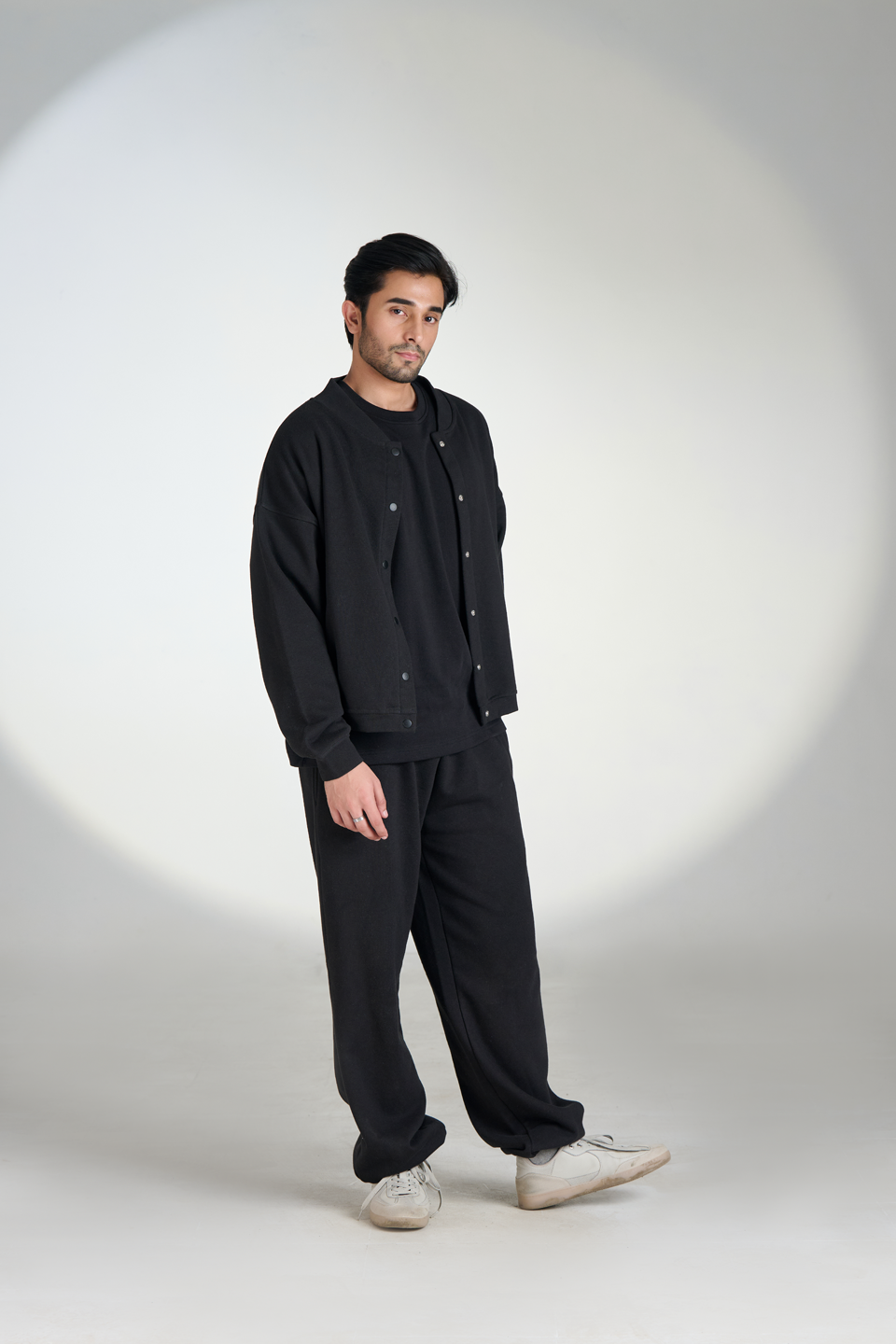 French Terry Drawstring Sweatpants (Black)
