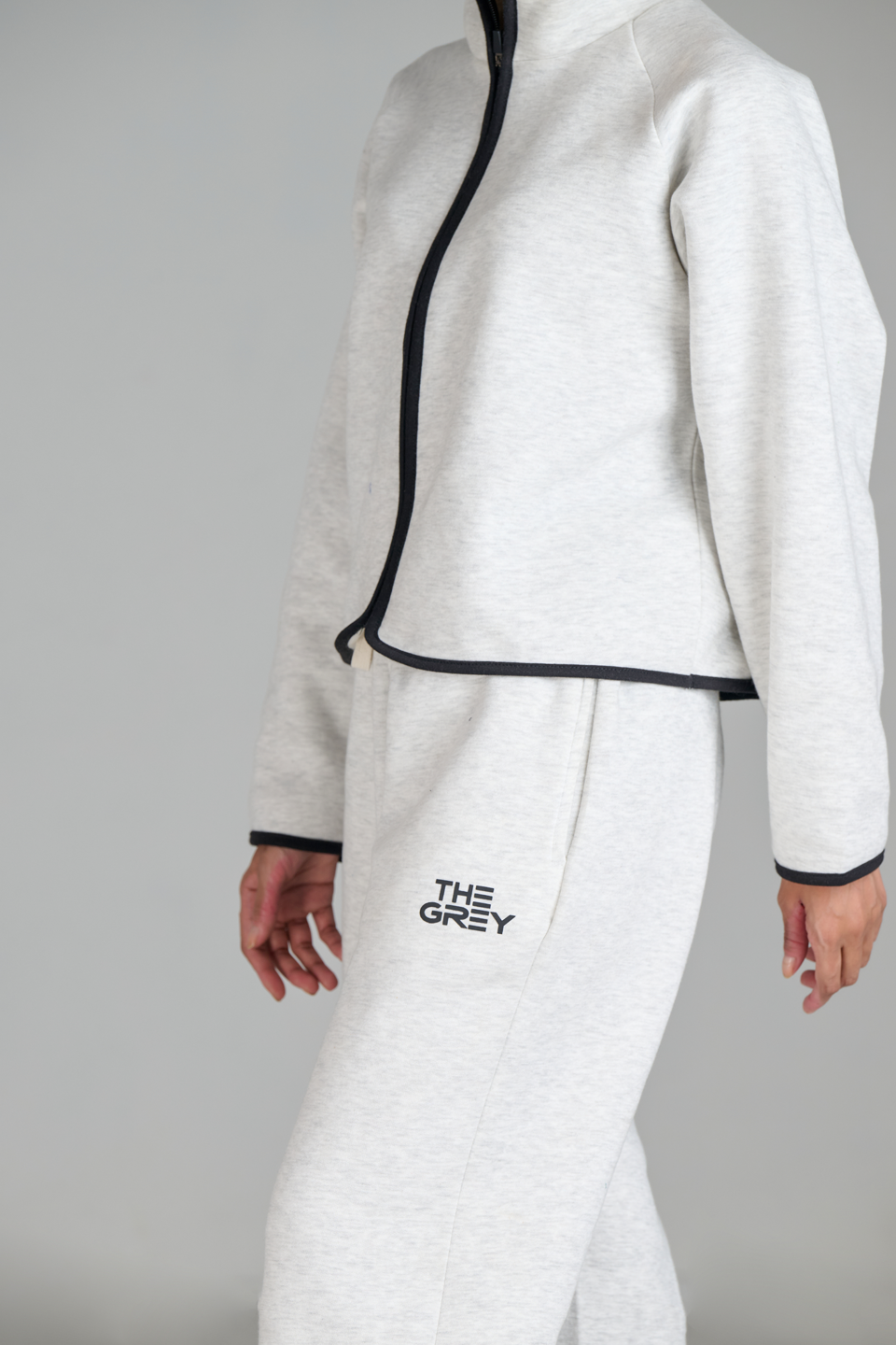 Fleece Zipper Track Jacket (Oatmeal)