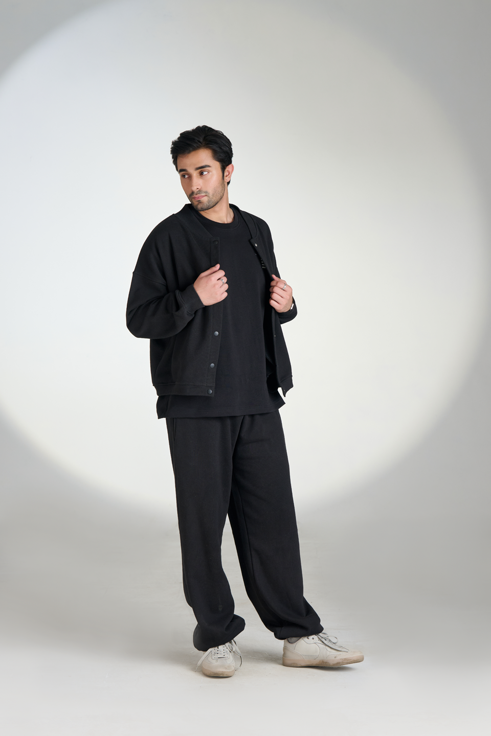 French Terry Drawstring Sweatpants (Black)