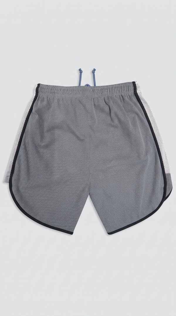 GREY LOOSE FIT POPCORN SHORTS
