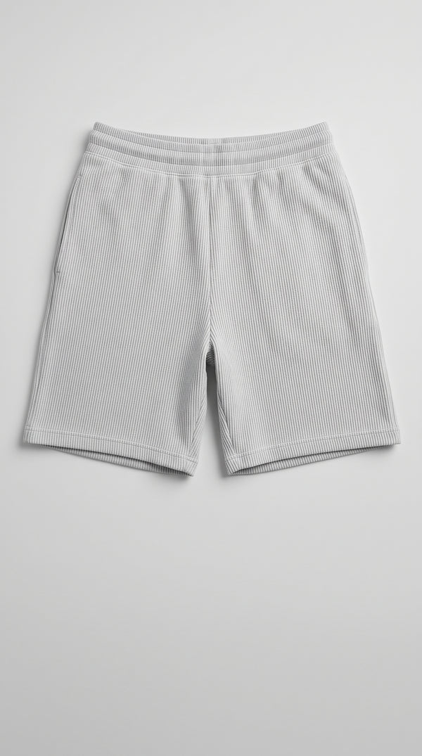 ASH GREY RELAXED FIT CORDUROY RIB SHORTS