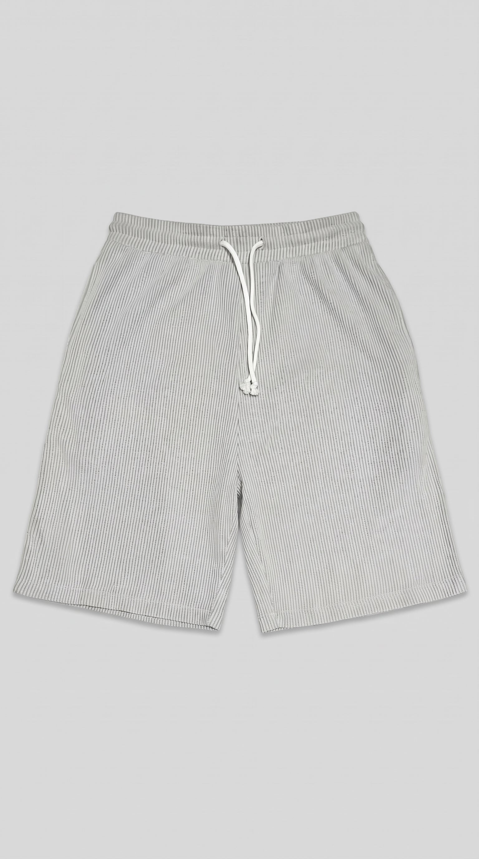 ASH GREY RELAXED FIT CORDUROY RIB SHORTS