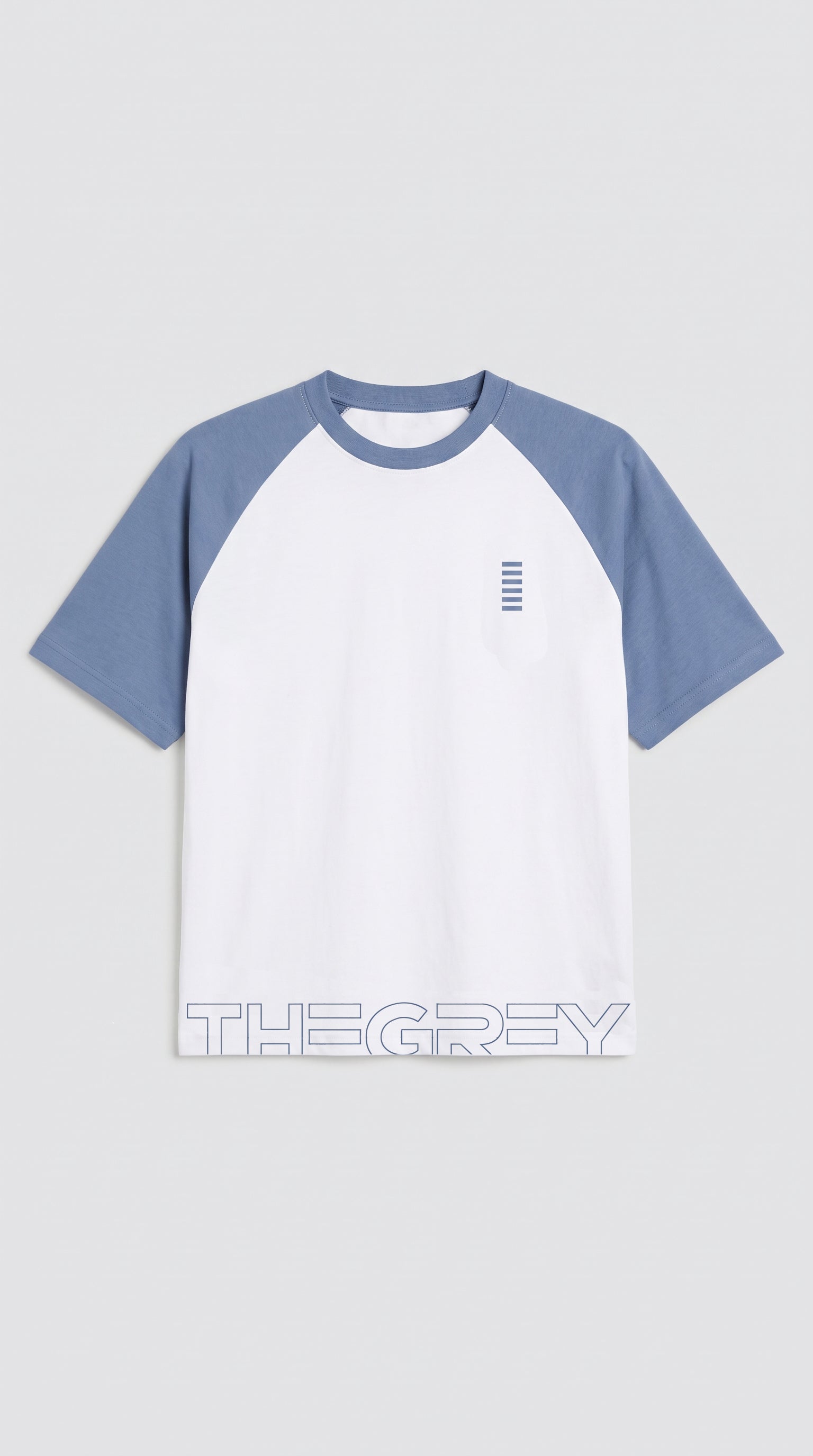RAGLAN SLEEVE BLUE & WHITE JERSEY T-SHIRT